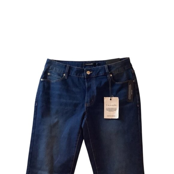 Tahari Kelly Jeans Rayon Denim Mid Rise Skinny Womens Size 12/31 - Picture 3 of 11